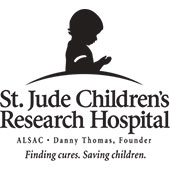 St. Jude Children's Research Hospital logo, Finding cures. Saving Children.